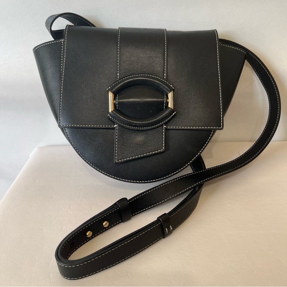 Banana Republic Gia Black Crossbody Flap Over Bag